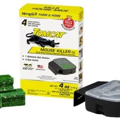 Motomco Tomcat Mouse Killer III Refillable Mouse Bait Station, 4-Pack