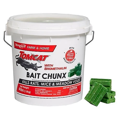 Tomcat with Bromethalin Bait Chunx, 4 lb. Pail, 22244 3 Tomcat with Bromethalin Bait Chunx, 4 lb. Pail, 22244