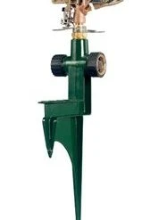 Orbit Irrigation Brass Impact Sprinkler on Heavy-Duty Step Spike