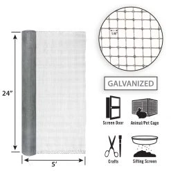 Garden Craft 24" x 5' Galvanized Hardware Cloth Fence, 1/8" Square -Lawn & Garden shop 19000021 2 1
