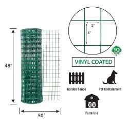 Origin Point Garden Craft 48"x 50' Green Vinyl Garden Fence -Lawn & Garden shop 19000088 2 1
