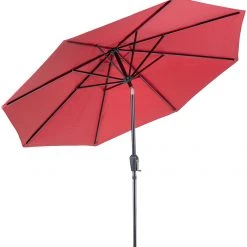 Sunray 9' Red Market Umbrella with Crank 3 Sunray 9' Red Market Umbrella with Crank -Lawn & Garden shop 201005 9ft market umbrella open scarlet 1 1