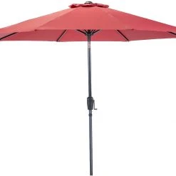 Sunray 9' Red Market Umbrella with Crank