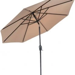 Sunray 9' Tan Market Umbrella with Crank 3 Sunray 9' Tan Market Umbrella with Crank -Lawn & Garden shop 201006 9ft market umbrella taupe 1 2