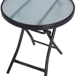 Sunray Glass Folding Patio Table