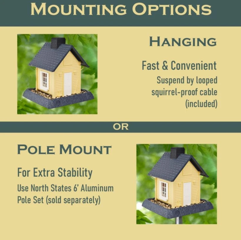 Yellow Cottage Birdfeeder 4 Yellow Cottage Birdfeeder - Image 2