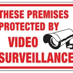 8.5" x 12" Red & Black Video Surveillance Sign