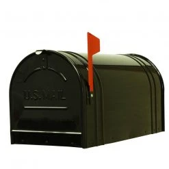 Fulton Extra Large Post Rural Mailbox - Black