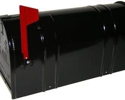 Fulton Large Post Rural Mailbox - Black
