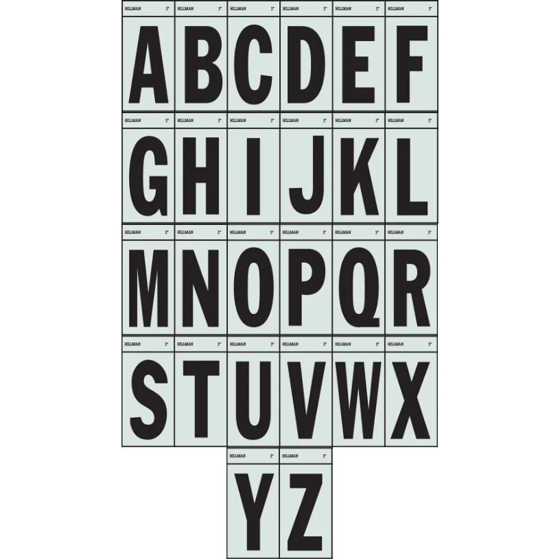 Hillman 3" Black/Silver Reflective Letter Mailbox Stickers Hillman 3" Black/Silver Reflective Letter Mailbox Stickers -Lawn & Garden shop 47812196 1 1