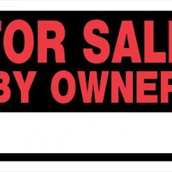 Hillman 8"x12" Plastic Fluorescent "For Sale" Sign