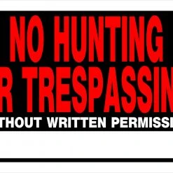 Hillman 8"x12" Plastic Fluorescent "No Hunting/Trespassing" Sign