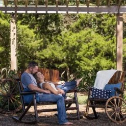 Leigh Country Char-Log Double Rocker 4 Leigh Country Char-Log Double Rocker -Lawn & Garden shop 50060013 2 1