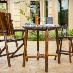 Leigh Country Char-log Bar Arm Chair 3 Leigh Country Char-log Bar Arm Chair -Lawn & Garden shop 50060015 1 2