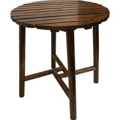 Leigh Country Char-Log Slatted Round Bar Table