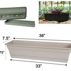 Bloem Dura Cotta 24 in. Plastic Window Box Planter w/Tray -Lawn & Garden shop 5171452 2