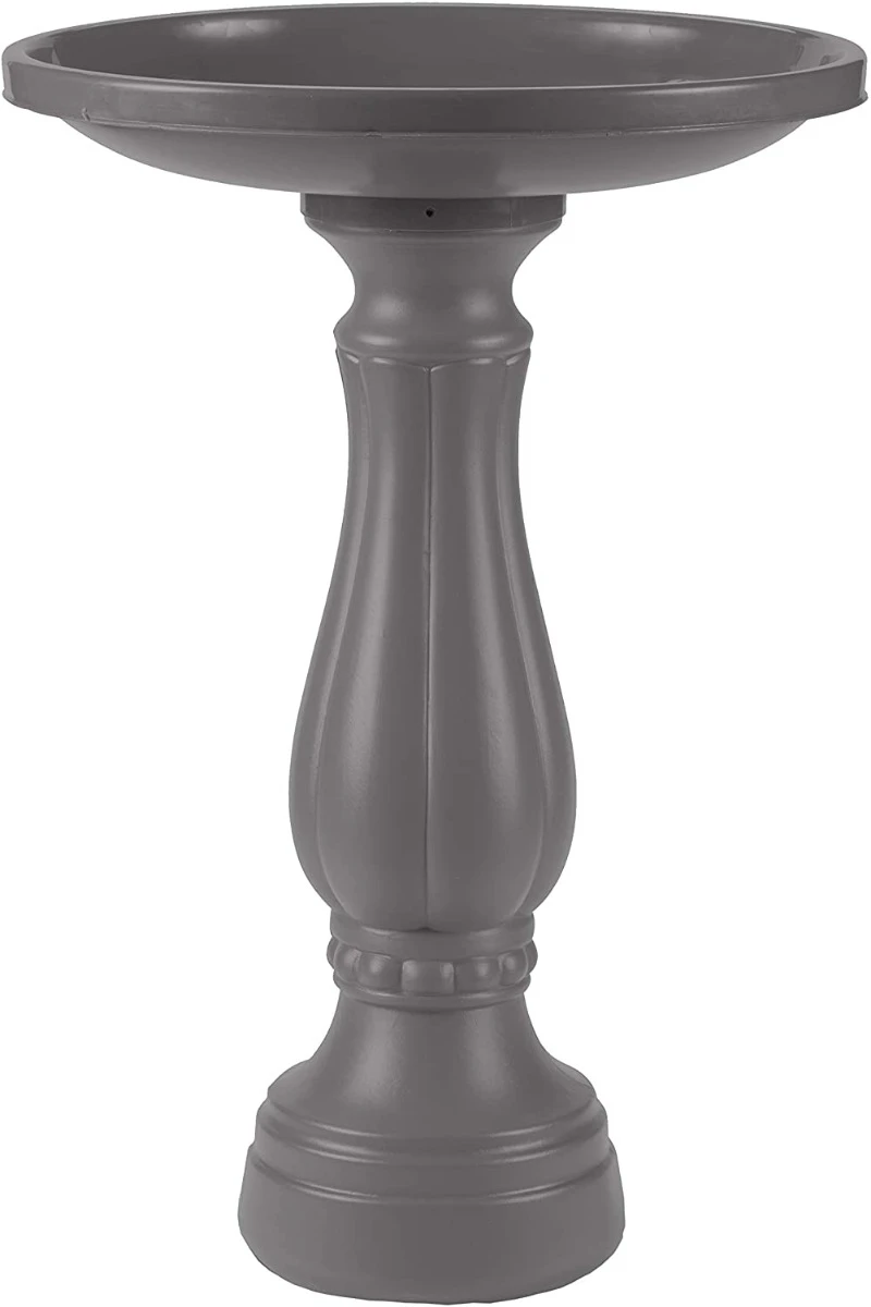 Bloem 270-908 2-Piece Bird Bath w/ Pedestal – Charcoal Bloem 270-908 2-Piece Bird Bath w/ Pedestal – Charcoal -Lawn & Garden shop 5171507 1