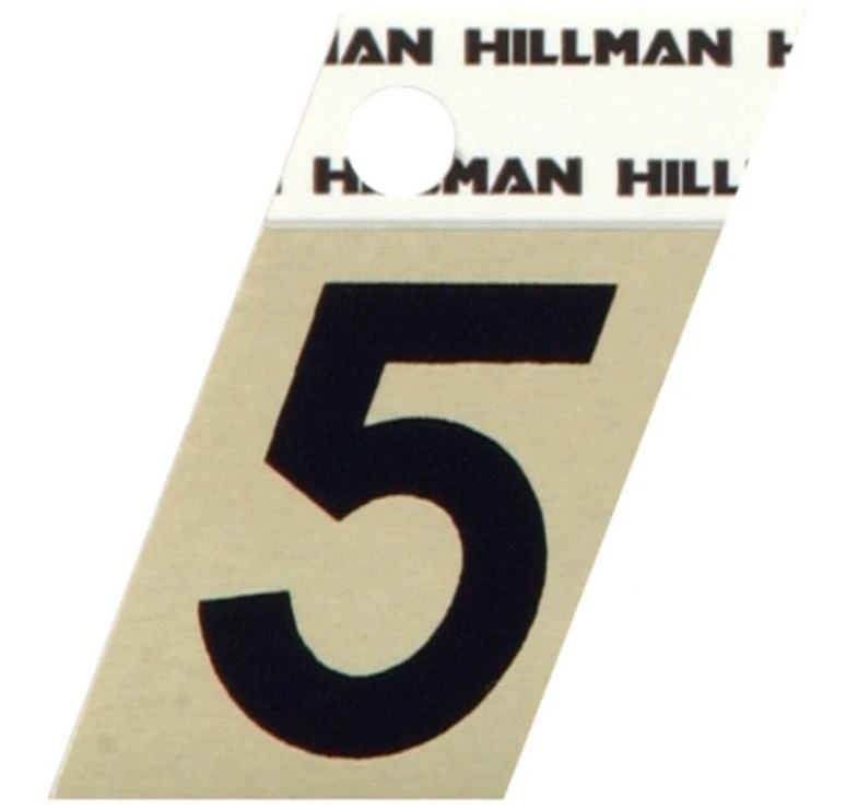 Hillman 1.5" Adhesive Angle-Cut House Number, Black/Gold Hillman 1.5" Adhesive Angle-Cut House Number, Black/Gold -Lawn & Garden shop 5 1 1