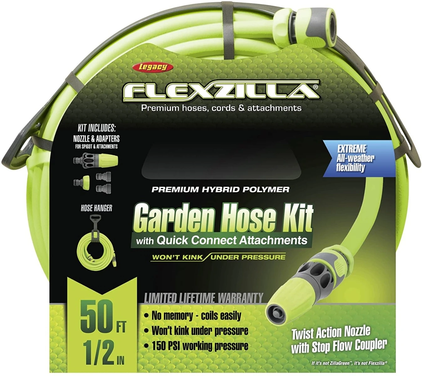 Flexzilla Garden Hose Kit with Quick Connect Attachments | HFZG12050QN Flexzilla Garden Hose Kit with Quick Connect Attachments | HFZG12050QN -Lawn & Garden shop 61540021