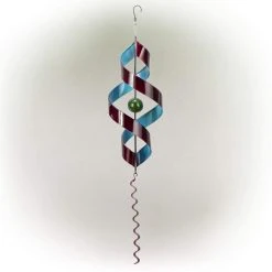 Alpine 34" Red & Blue Swirl Metal Wind Spinner