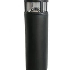 Solar Black Round Bollard Light