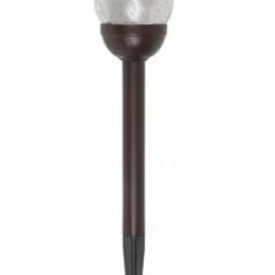 Fusion Solar Crackle Glass Ball Stake Light-Bronze