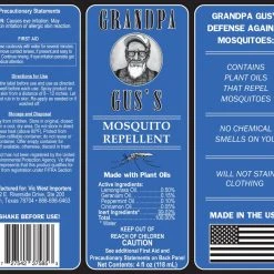 Grandpa Gus's All Natural Mosquito Repellent - 4 oz -Lawn & Garden shop 66310003 1
