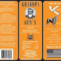 Grandpa Gus's All Natural Tick Repellent - 4 oz -Lawn & Garden shop 66310004 2 1