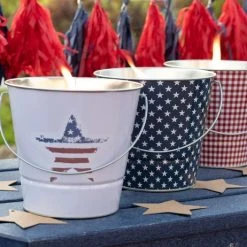 Patio Essentials Patriotic Print Citronella Bucket Candle 3 Patio Essentials Patriotic Print Citronella Bucket Candle -Lawn & Garden shop 66640030 2