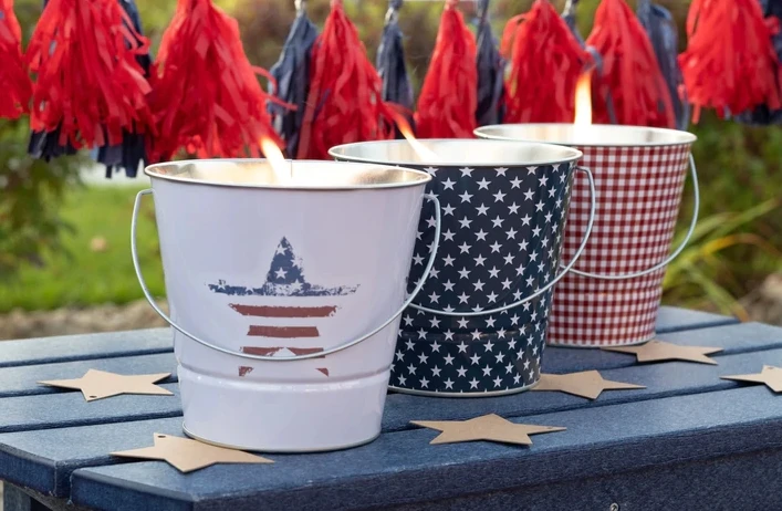 Patio Essentials Patriotic Print Citronella Bucket Candle Patio Essentials Patriotic Print Citronella Bucket Candle -Lawn & Garden shop 66640030 2