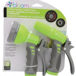 Bloom 2 Piece Watering Combo - 7-Pattern Spray Nozzle and 3-way Adjustable Nozzle -Lawn & Garden shop 70734bl green 1