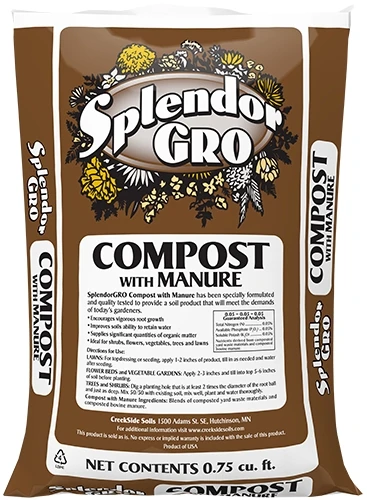 Splendor Gro Compost w/ Manure, .75 Cu. Ft. – 36 lbs Splendor Gro Compost w/ Manure, .75 Cu. Ft. – 36 lbs -Lawn & Garden shop 714 9