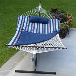 Algoma Cotton Rope Four Piece Hammock Combination, Kingston Stripe -Lawn & Garden shop 77420000 2