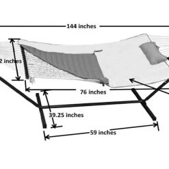 Algoma Cotton Rope Four Piece Hammock Combination, Kingston Stripe -Lawn & Garden shop 77420000 3 1