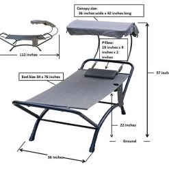 Algoma Deluxe Lounge Hammock with Canopy 7 Algoma Deluxe Lounge Hammock with Canopy -Lawn & Garden shop 77420009 2