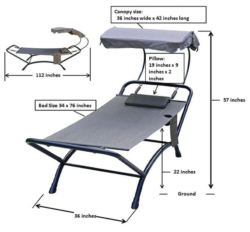 Algoma Deluxe Lounge Hammock with Canopy 5 Algoma Deluxe Lounge Hammock with Canopy - Image 3