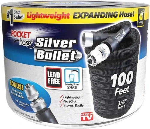 As Seen On TV Silver Bullet Pocket Garden Hose As Seen On TV Silver Bullet Pocket Garden Hose -Lawn & Garden shop 7920187 1 2