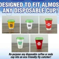 Fly-Lid Turn Almost Any Cup Into A Fly Trap (2-Pack) -Lawn & Garden shop 79370001 2