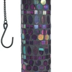 Sunray Solar Lighted Amethyst Mosaic Bird Feeder