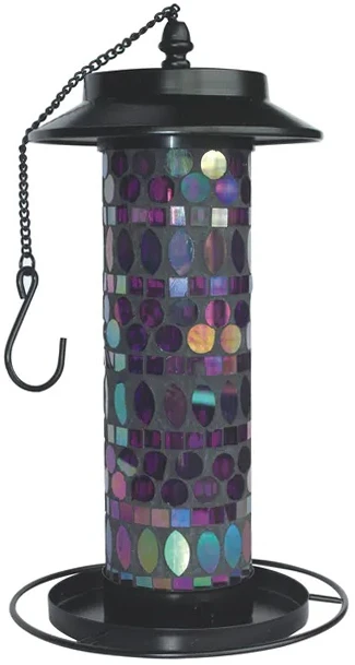 Sunray Solar Lighted Amethyst Mosaic Bird Feeder Sunray Solar Lighted Amethyst Mosaic Bird Feeder -Lawn & Garden shop 801015 birdfeeder