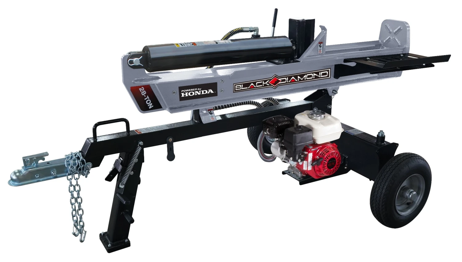 Black Diamond 28 Ton Professional Grade Log Splitter, Honda GX Engine -Lawn & Garden shop 817037024752 black diamond briggs 28t log spltr horizontal styled 1 1