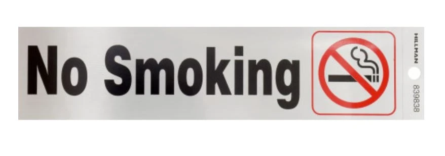 Hillman Adhesive No Smoking Sign with Symbol (2" X 8") Hillman Adhesive No Smoking Sign with Symbol (2" X 8") -Lawn & Garden shop 839838 1