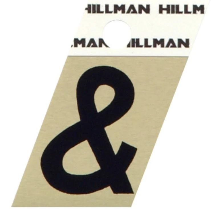 Hillman 1.5" Adhesive Angle-Cut Ampersand, Black/Gold Hillman 1.5" Adhesive Angle-Cut Ampersand, Black/Gold -Lawn & Garden shop 840550 1