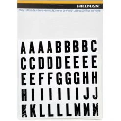 Hillman 1" Adhesive Letter & Number Pack, Black/White