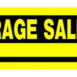 Hillman Garage Sale Sign Yellow & Black (10" X 24")