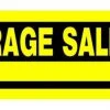 Hillman Garage Sale Sign Yellow & Black (10" X 24")