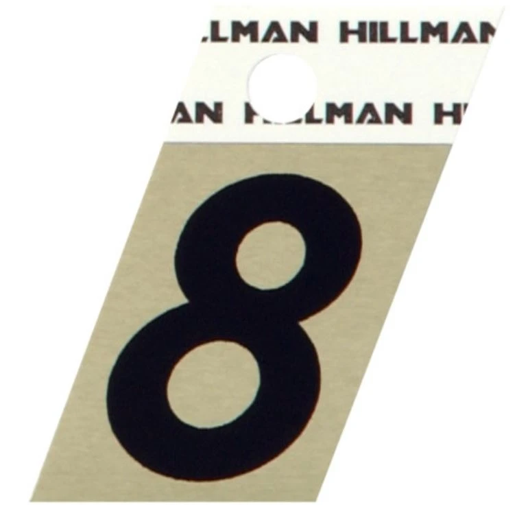 Hillman 1.5" Adhesive Angle-Cut House Number, Black/Gold Hillman 1.5" Adhesive Angle-Cut House Number, Black/Gold -Lawn & Garden shop 8 1 1