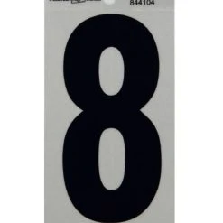 Hillman 5" Reflective Adhesive House Number, Black/Silver -Lawn & Garden shop 8 2 2