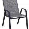 Backyard Expressions Medium Back Stackable Patio Chair, Heathered Gray