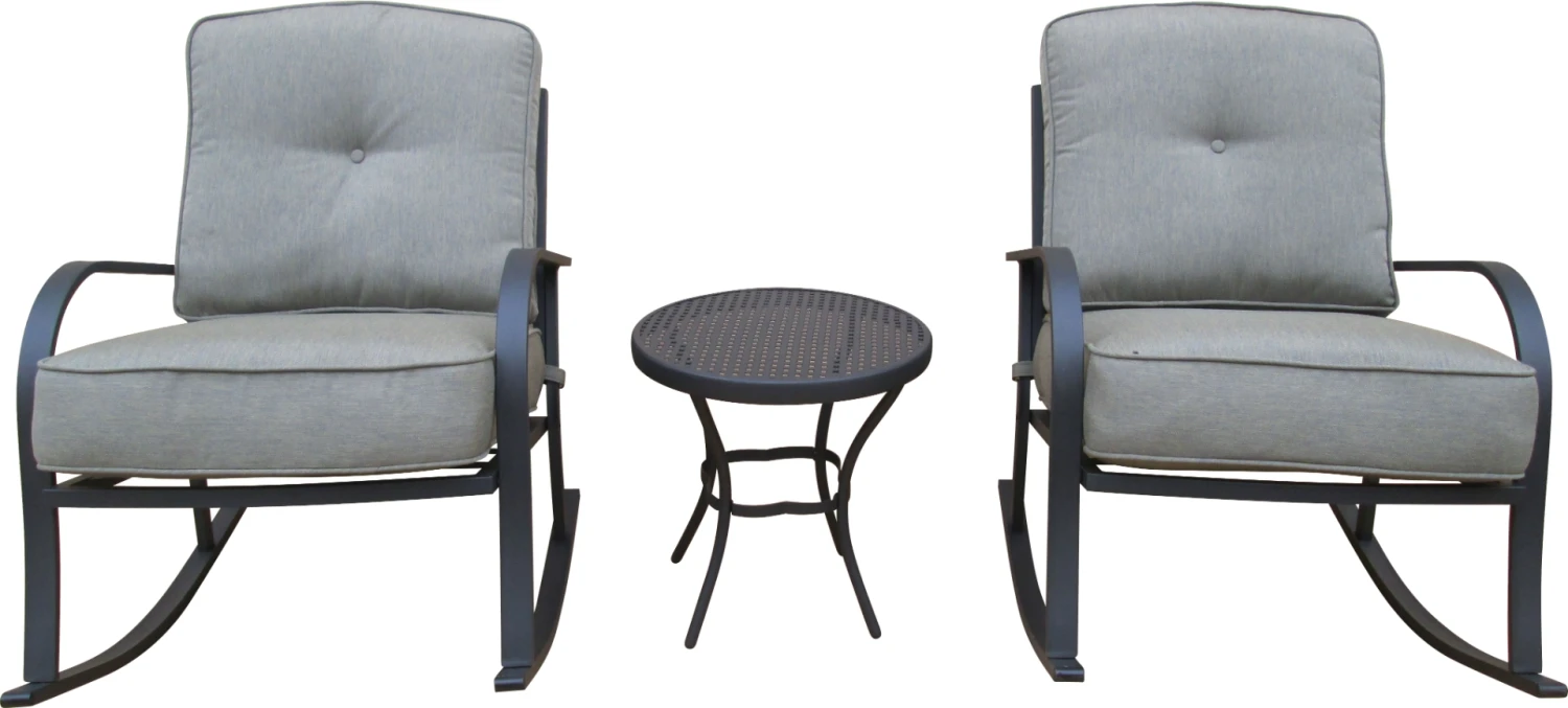 Backyard Expressions 3 pc. Gray Rocking Chair Set Backyard Expressions 3 pc. Gray Rocking Chair Set -Lawn & Garden shop 911028 patio set 3 pc 1